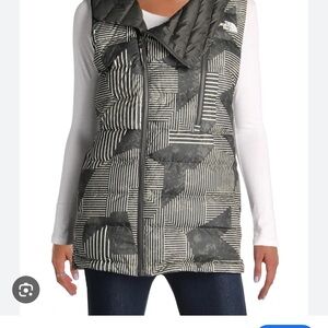 The North Face green and White Quilted Vest